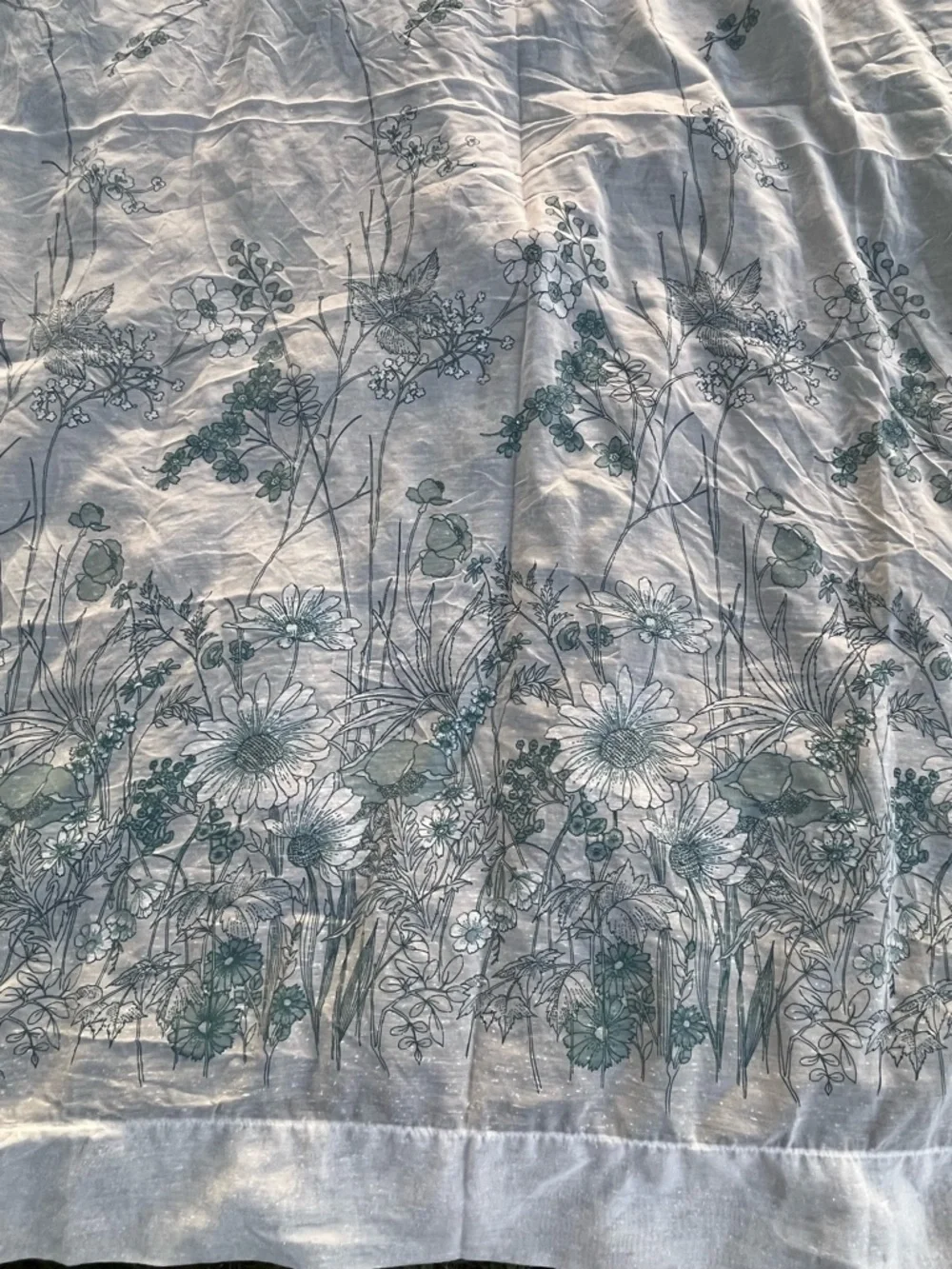 Vintage 70s Botanical Floral Sheer Tapestry Wall Hanging Curtain